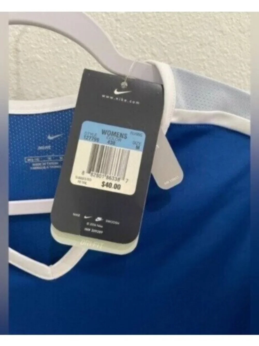 New Nike Athletic Long Sleeve Top Blue Perforated Lightweight